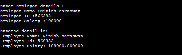 c structure and union program to read and print an employee records using structure